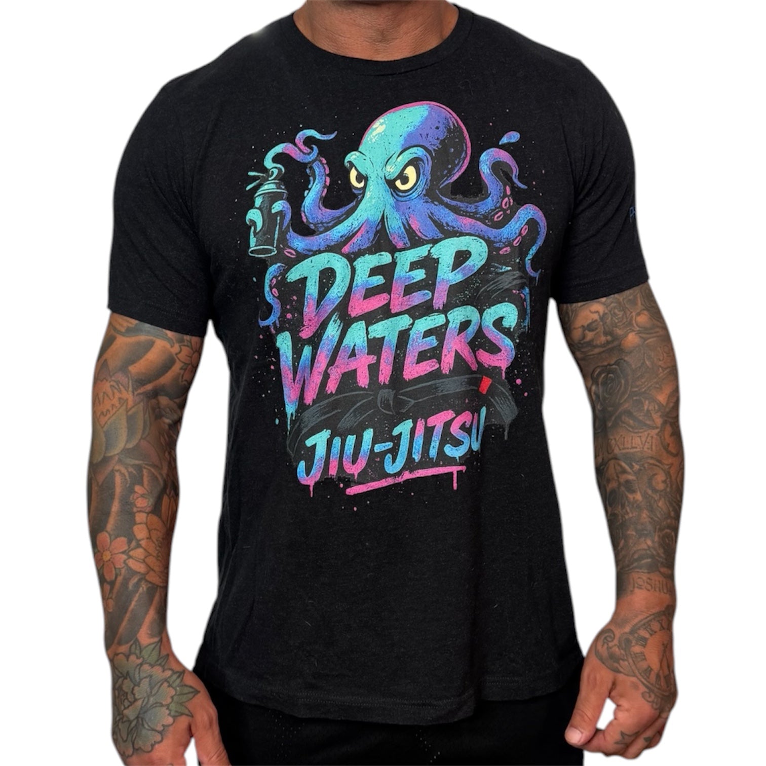 Deep Water Jiu Jitsu Octopus 1980s T-Shirt | Retro BJJ Tee